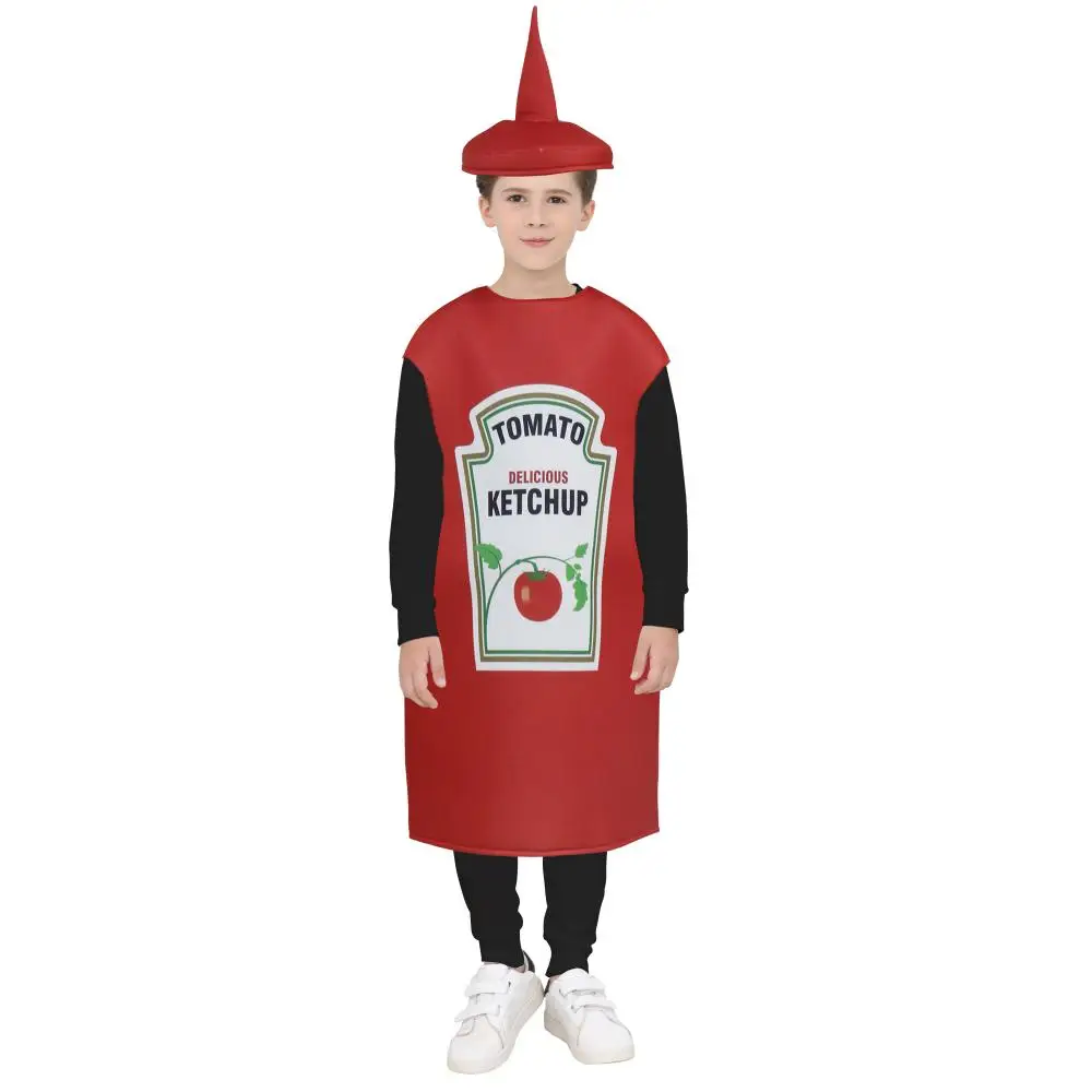 Halloween Lustige Ketchup-Salat-Sauce Cosplay-Kostüme für Erwachsene Unisex Essen-Party Bühnenshow Faschingskostüm Karneval Bar Maskottchen Verkleidung – Detail 6