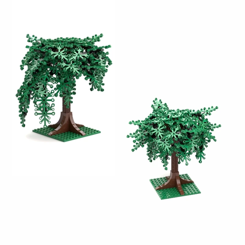 Buildings Blocks MOC Weeping Willow Scene MOC Suite Trees Flowers and Plants High-Tech DIY Part Toy MOC Set