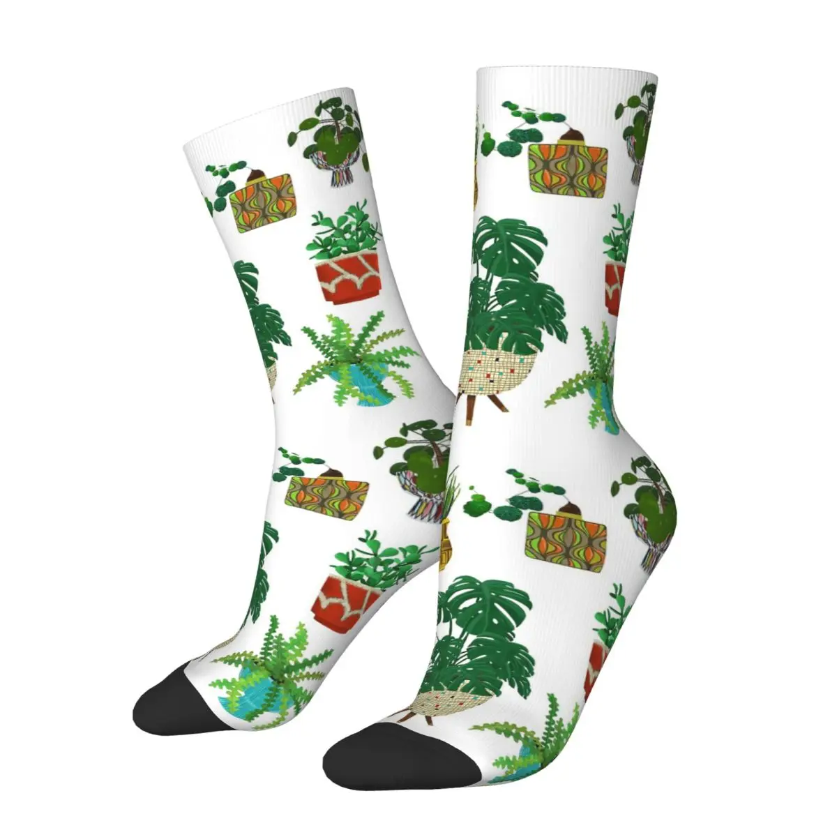 

Современная керамика середины века с растениями, носки, чулки в стиле Харадзюку, всесезонные длинные носки, аксессуары для подарка на день рождения унисекс