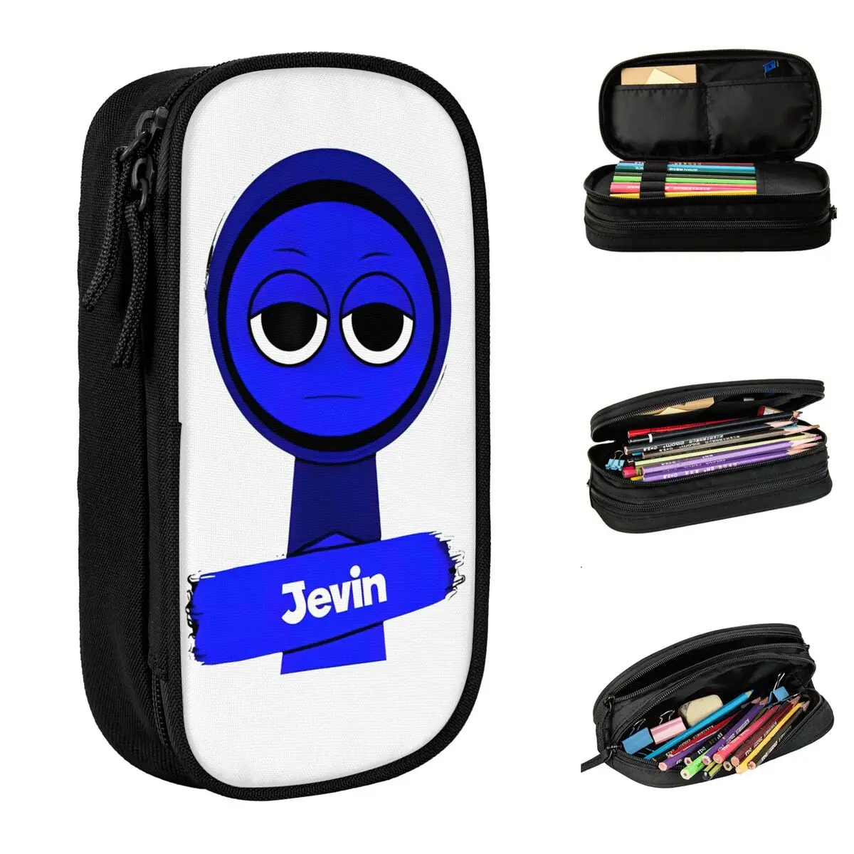 

Lovely Sprunki Jevin Funny Game Pencil Cases Pencilcases Pen Box Kids Big Capacity Bags Students School Gift Stationery