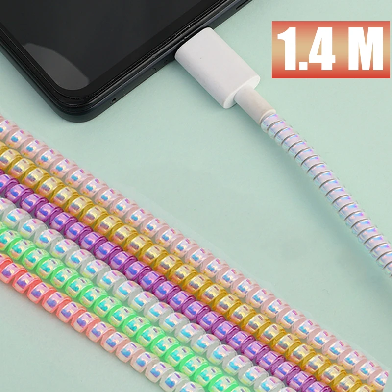 Phone Wire Cord Rope Protector for Data Cable, Charger Cover, Spiral Winder, Protection Wrap, Anti-Scratch, Line Cord