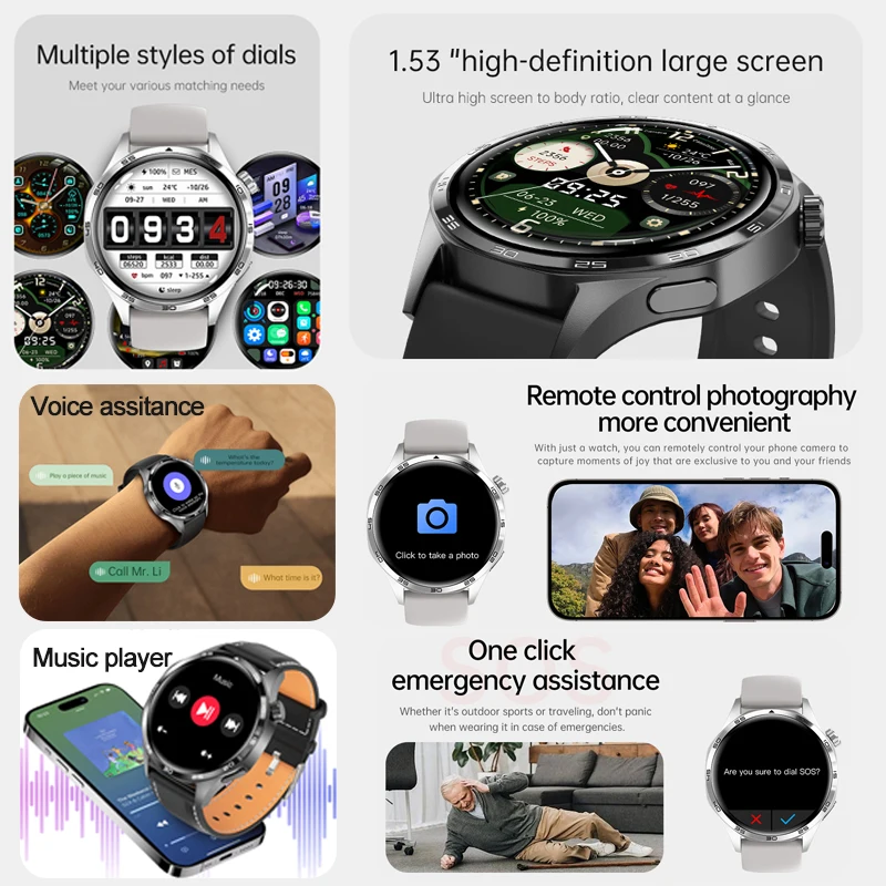 2024 New for HUAWEI GT5 PRO Smart Watch for men GPS sport NFC assess control Bluetooth call Compass IP67 Waterproof smartwatch