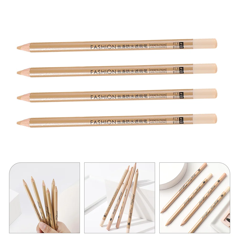 

4 Pcs Concealer Pen Pencil for Dark Circles Scar Makeup Women Supplies Portable Travel Business Trip