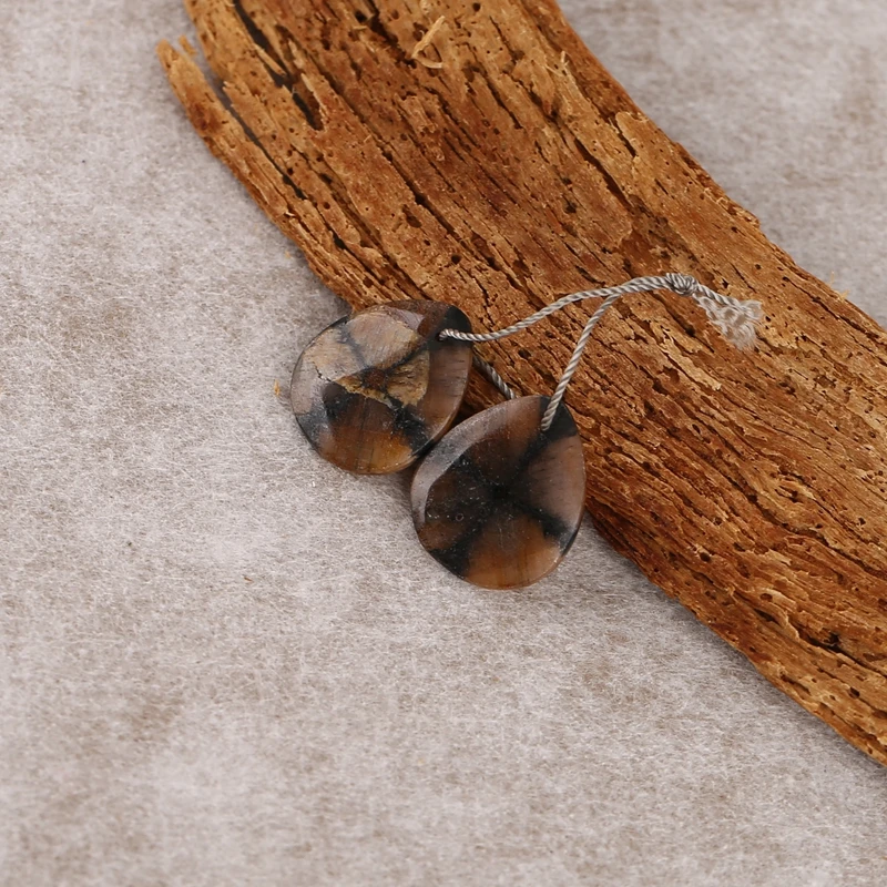 Natural Stone Chiastolite Water Drop Earrings Beads Fashion Jewelry Ear Accessory for Women