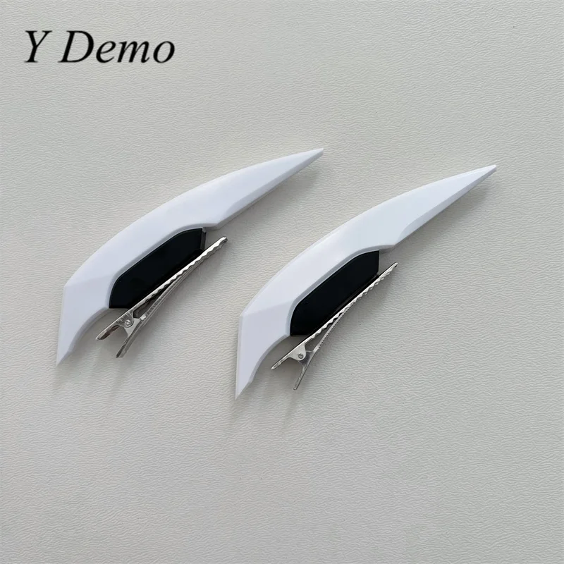 Y Demo 1 Pair Techwear Cyber Plastic Wing Decoration Hairclips Women Color Patchwork Hairpins