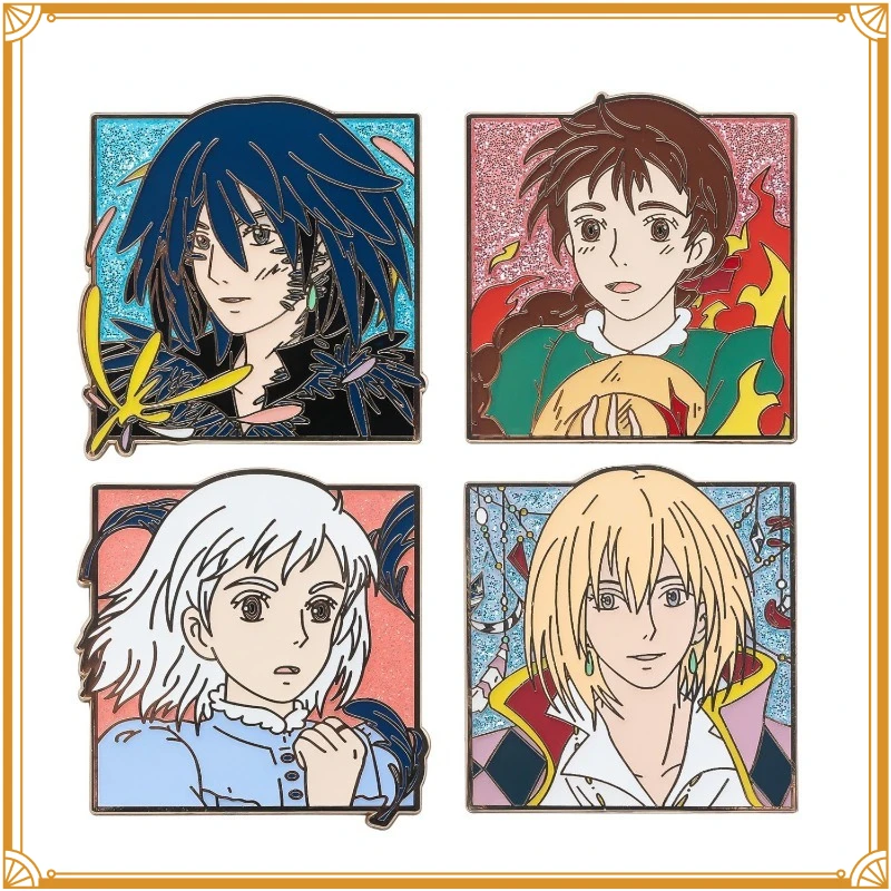 Broche de personnage populaire de l'anime Le Château Ambulant de Howl, badge de haute qualité de Hayao Miyazaki, Howl et Sophie en forme transformée