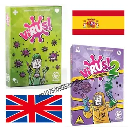 Española English Cards Virus! Virus 2-Card Game The Contagiously Fun Card Game For Fun Family Party Games