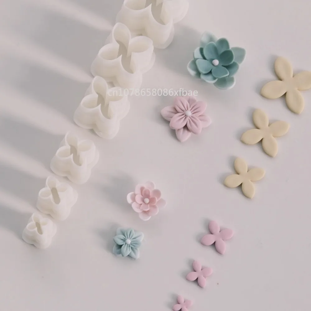 3Pcs/Set Hydrangea Flower Petals Polymer Clay Cutters Mold for DIY Chrysanthemum Earrings Jewelry Soft Pottery Cutting Die Tools