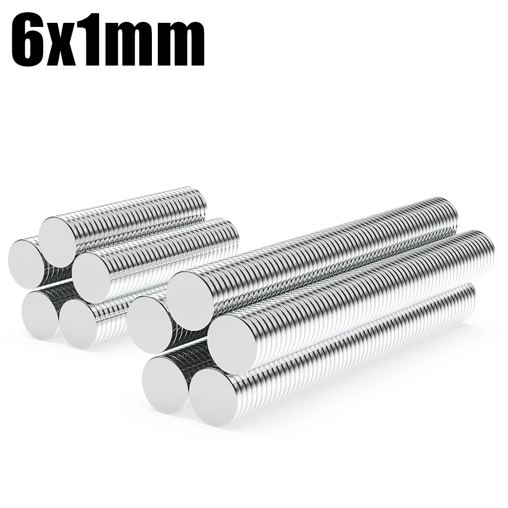 20/50/100/200/500/1000Pcs 6x1 Super Strong Magnet 6mm X 1mm Round Magnetic NdFeB Neodymium magnet N35 Powerful Disc imanes 6*1