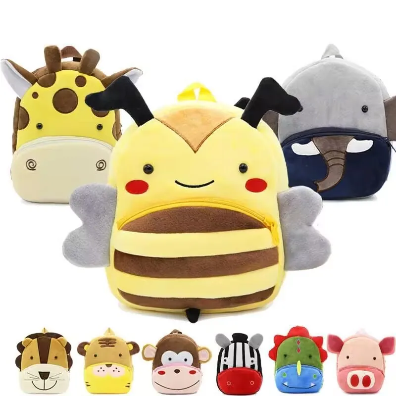 

Очаровательные плюшевые рюкзаки для малышей, мягкие детские школьные сумки с мультяшными персонажами для мальчиков и девочек 2-4 лет, для детского сада, на каждый день