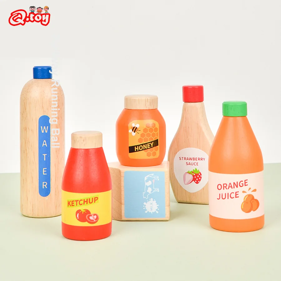 Faire semblant de jouer au lait en bois pour enfants, ensemble de clics, cuisine, nourriture, jouets, Montessori, apprentissage, enfants, simulation, 216.239.