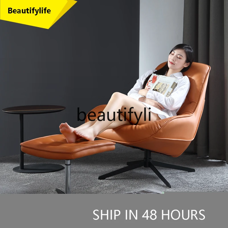 

53 Light luxury sofa swivel chair living room book chair single sofa simple modern Italian single chair
