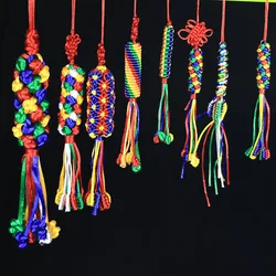 Tibetan Vajra Knot Handmade Braided Five Color String Car Pendant Blessing Home Decor Gift
