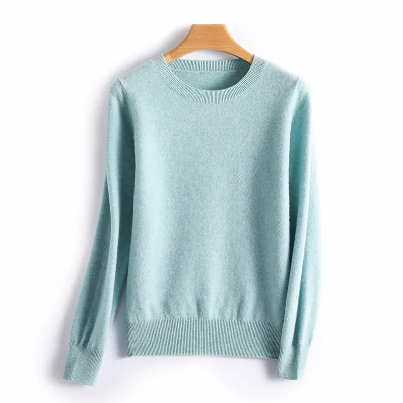 

Elegant Autumn Sweater Women's O-neck Pullover Casual Knitted Top Spring and Autumn Women's Jacket Korean Fashion 15 Colors