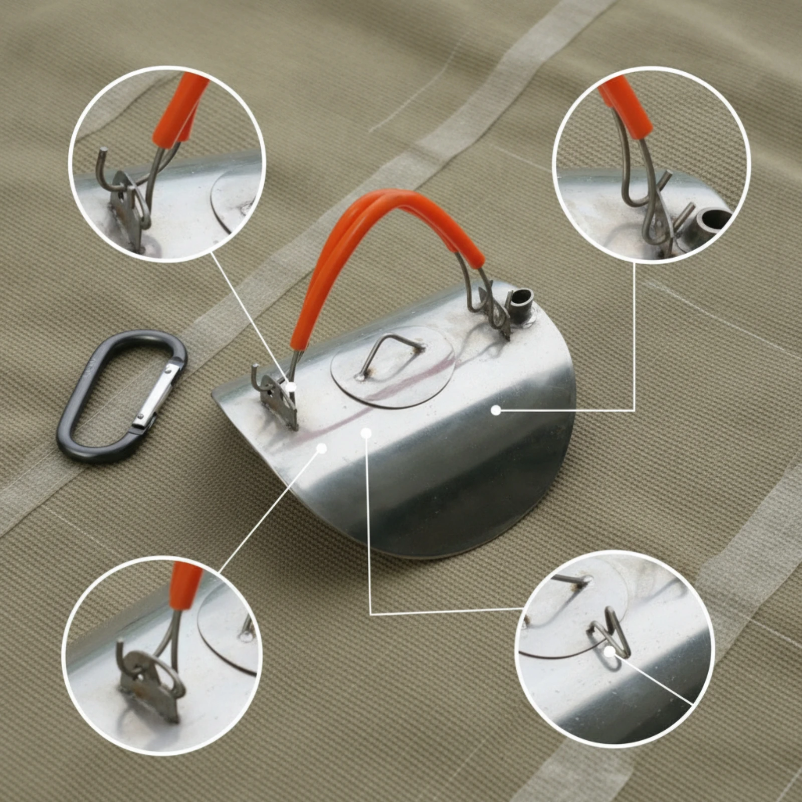 Camping Kettle with Spout Portable Campfire Kettle Cookware Heavy-Duty Easy-Pour for Campers, Camp Kitchen, Picnics