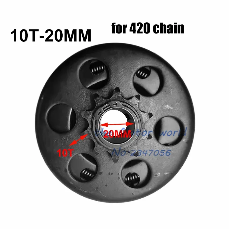 10 Tooth 420 Chain 19mm or 20mm For GO Kart Minibike Fun Centrifugal Automatic Clutch     168 engine