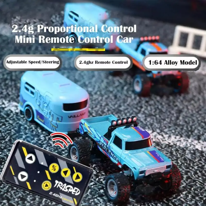 Alloy Cool Lighting Shock Absorption Children's Desktop Competition Toy Small Gift 1:64 Speed Mini Off-Road Remote Control Car