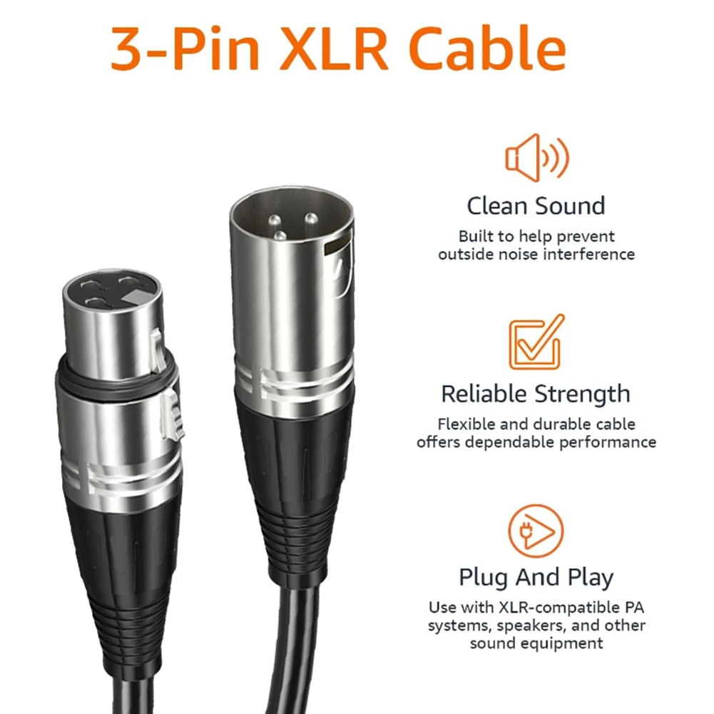 

AABFK 3-контактный XLR микрофонный кабель «папа-мама» XLR аудиокабель гитарный микшер динамик патч-панель 1,5 метра