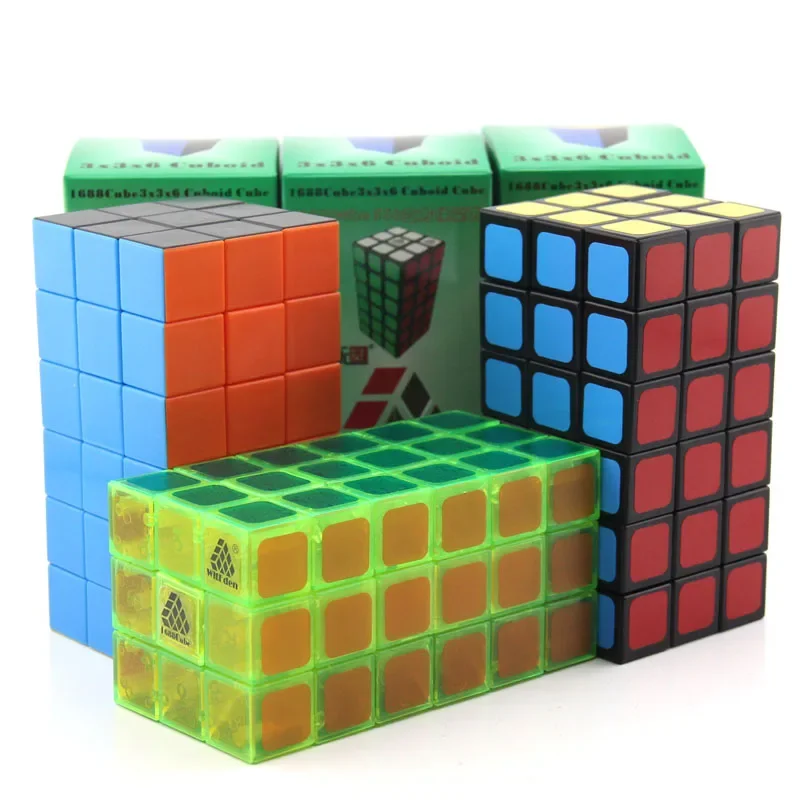 WitEden 3x3x6 Cuboid Magic Cube Symmetric 336 1C Cubo Transparent Professional Speed Neo Cube Puzzle Antistress Toys