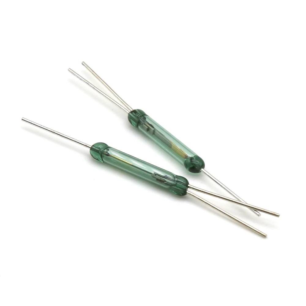 

50PCS 75mm Normally Closed Reed Switch BL-CGHG-5*36-3 AT40-120, 3 Leads Transparent/green Glass