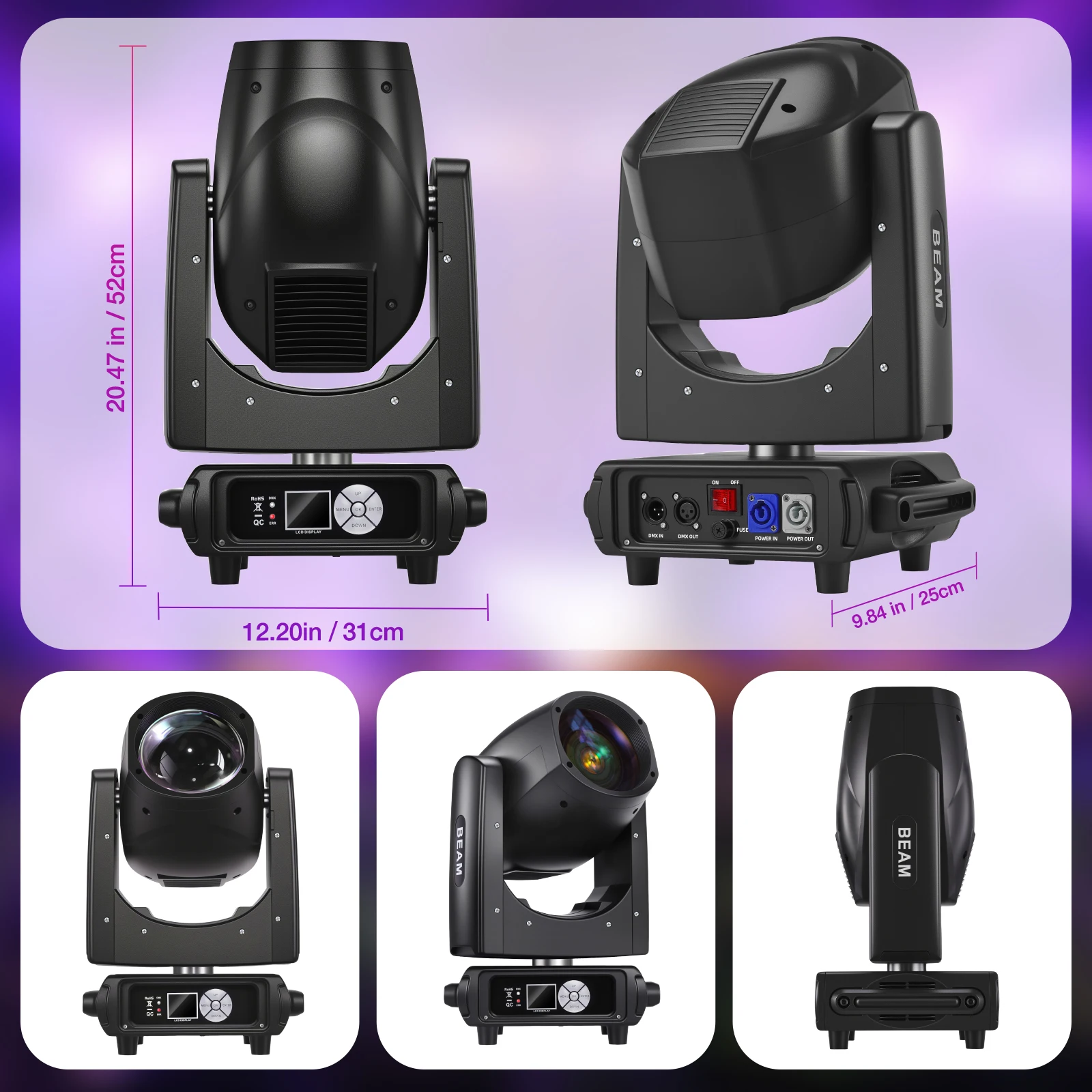 الجملة 350 واط تتحرك رئيس شعاع ضوء مجموعة Ultrahigh التجويف DMX ضوء المرحلة الإضاءة المهنية ل DJ ديسكو الزفاف بار KTV