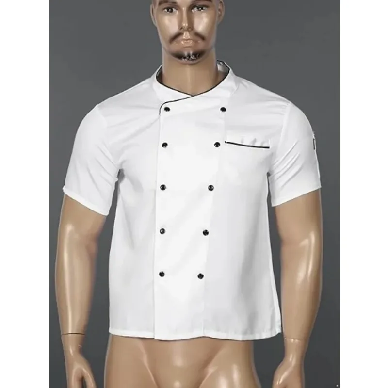 

Unisex Short-Sleeve Chef Jacket - Breathable Comfortable Uniform for Restaurant Kitchen