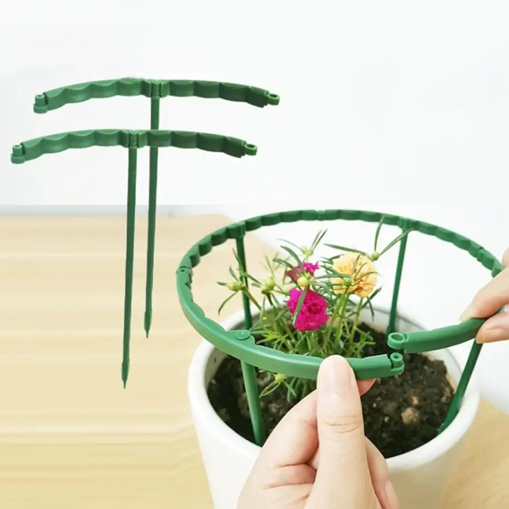 Flower Pot Plant Stand, Semi-Circular Garden Trellis for Potted Plants, Reusable Upright Growth Support for Flowers Vegetables