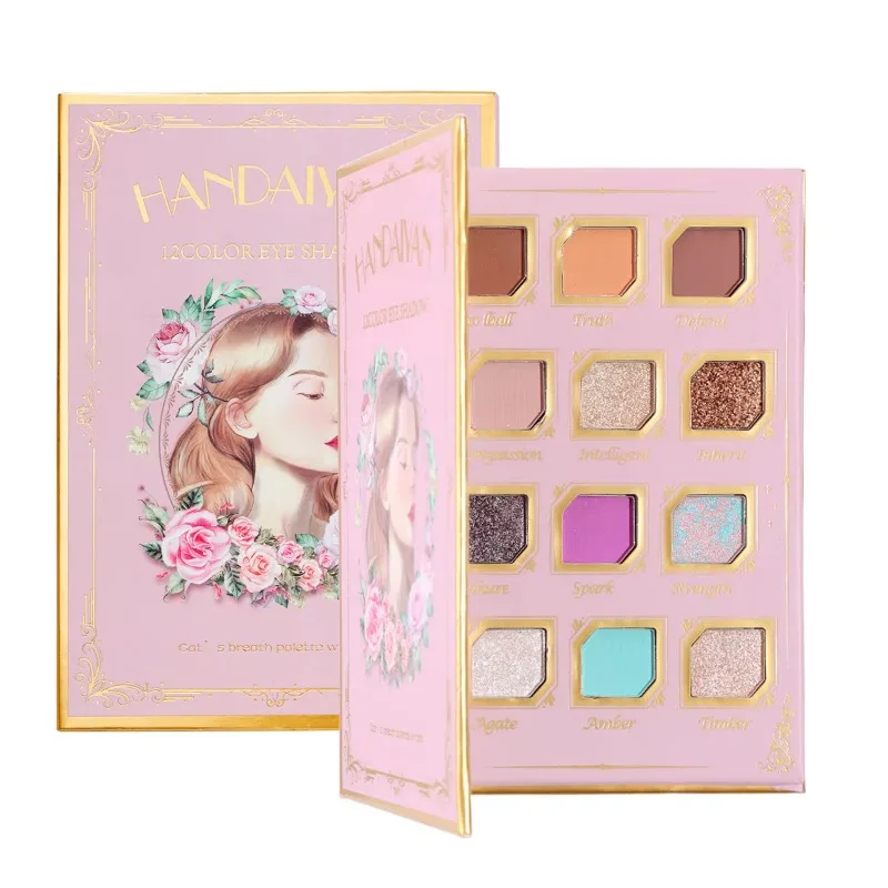 12 kolorów/zestaw paleta cieni do powiek makijaż matowy połyskujący cień do powiek w proszku zestaw rozjaśniający brokatowy makijaż oczu kosmetyki