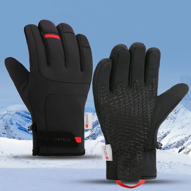 

Лыжные перчатки для мужчин и женщин, водонепроницаемые зимние перчатки с сенсорным экраном и Thinsulate 3M, тепловая езда и зимние виды спорта