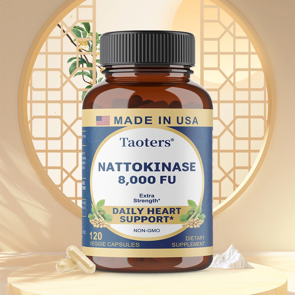 Nattokinase Capsules - Supports Heart, Cardiovascular Health, Promotes Blood Circulation, and Enhances Immunity