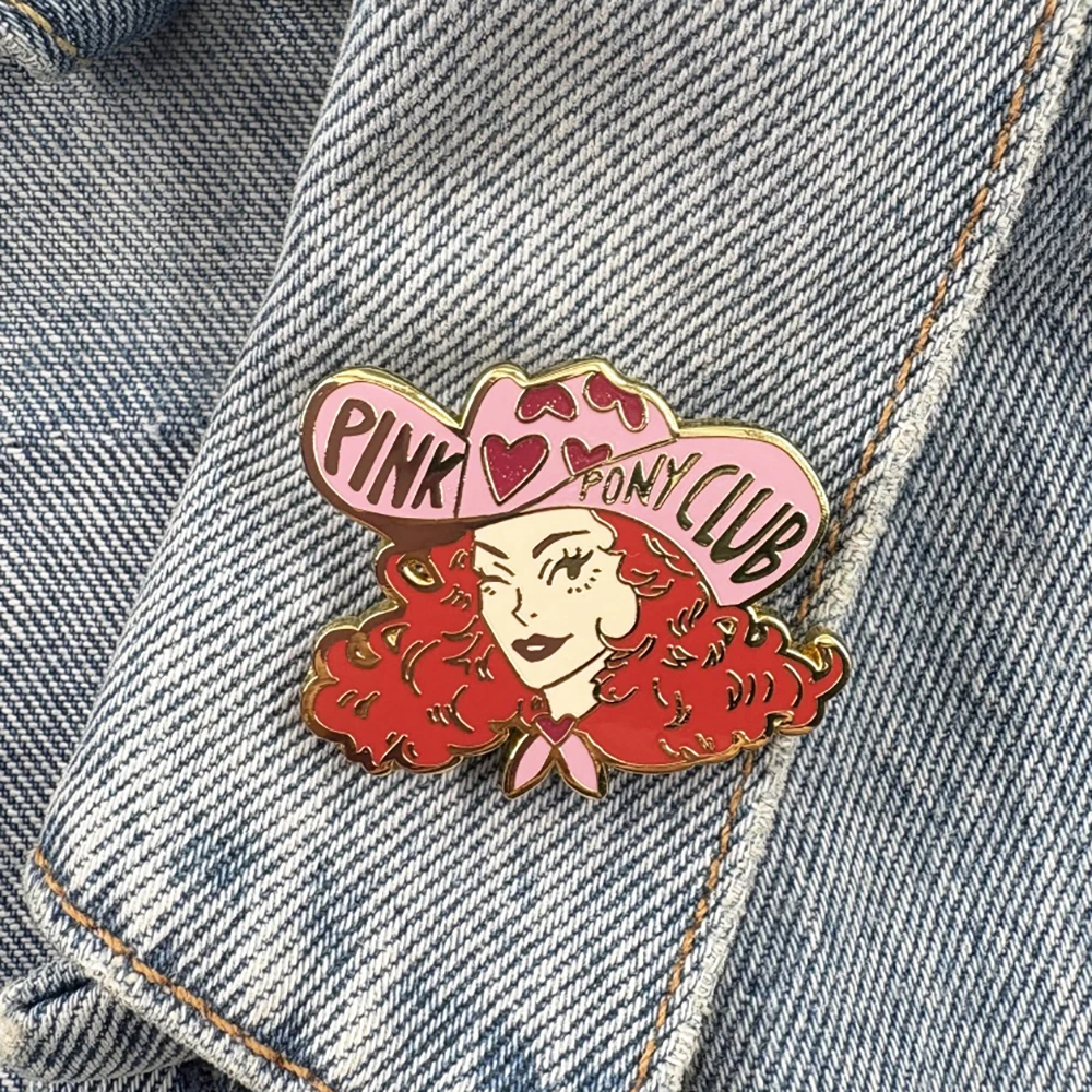 Pink Pony Club Chappell Roan Cowgirl Enamel Pin Music Badge Creative Jewelry Fans Collection Lapel Brooch Souvenirs accessories - view 6
