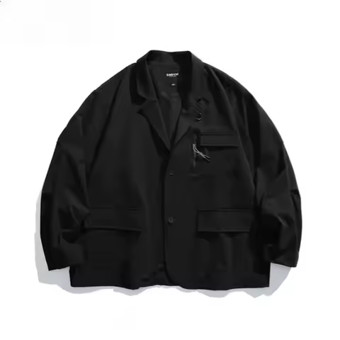 Blazer Spring Autumn New Man Japanese Safari Style Multi-Pocket Oversized Vintage Trendy Niche Chic Casual Suit Coat