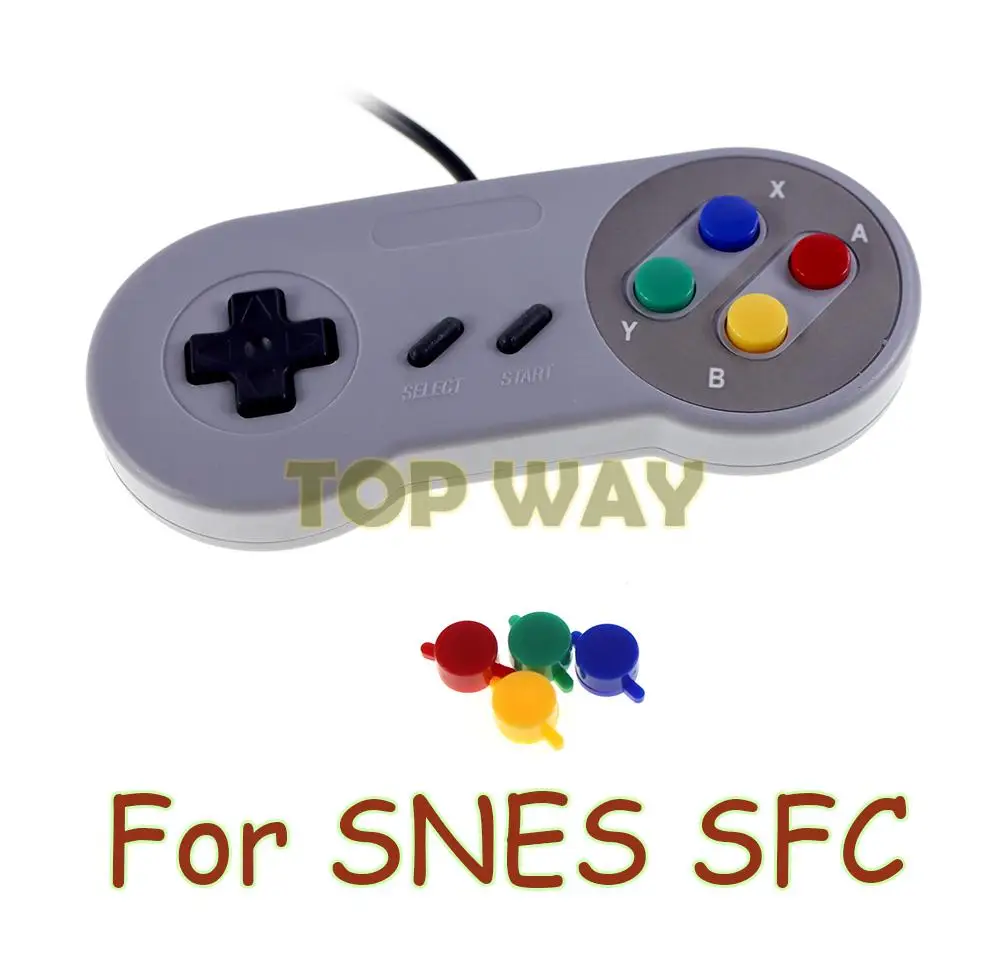 100sets High Quality Buttons For SNES Super NES Plastic Buttons ABXY For Nintendo Super FC Controller