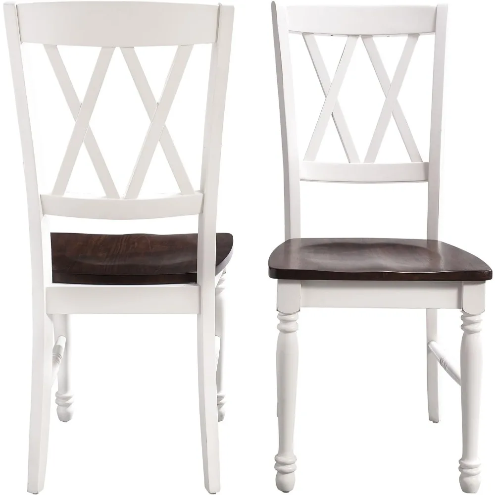 Shelby Dining Chairs (Set of 2), Distressed White