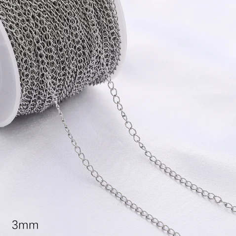  1meters 3mm 14K Gold Plated Chain Materials Diy Clavicle  Handmade Making Necklace Bracelet Accessories 