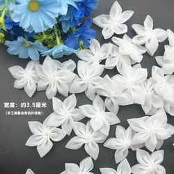 50pcs/Lot 3d Lace Small Flower Accessories With Beads And Rhinestones DIY Dress Clothing Hats Shoes Shirts Wedding