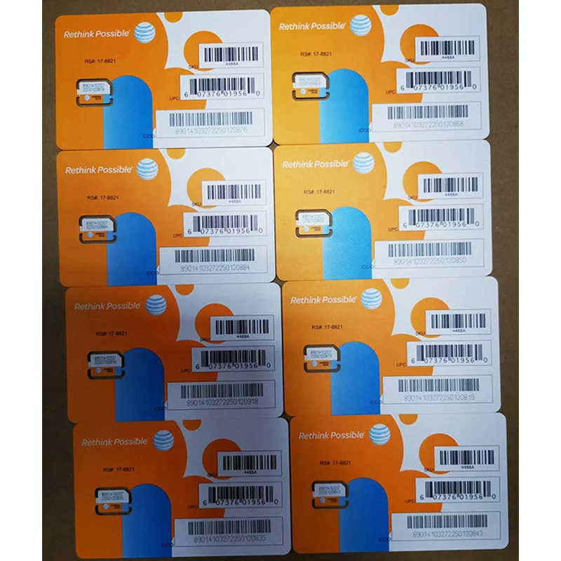 100pcs/lot Blank PVC IC card SiM Contact card  smart card for American Operator