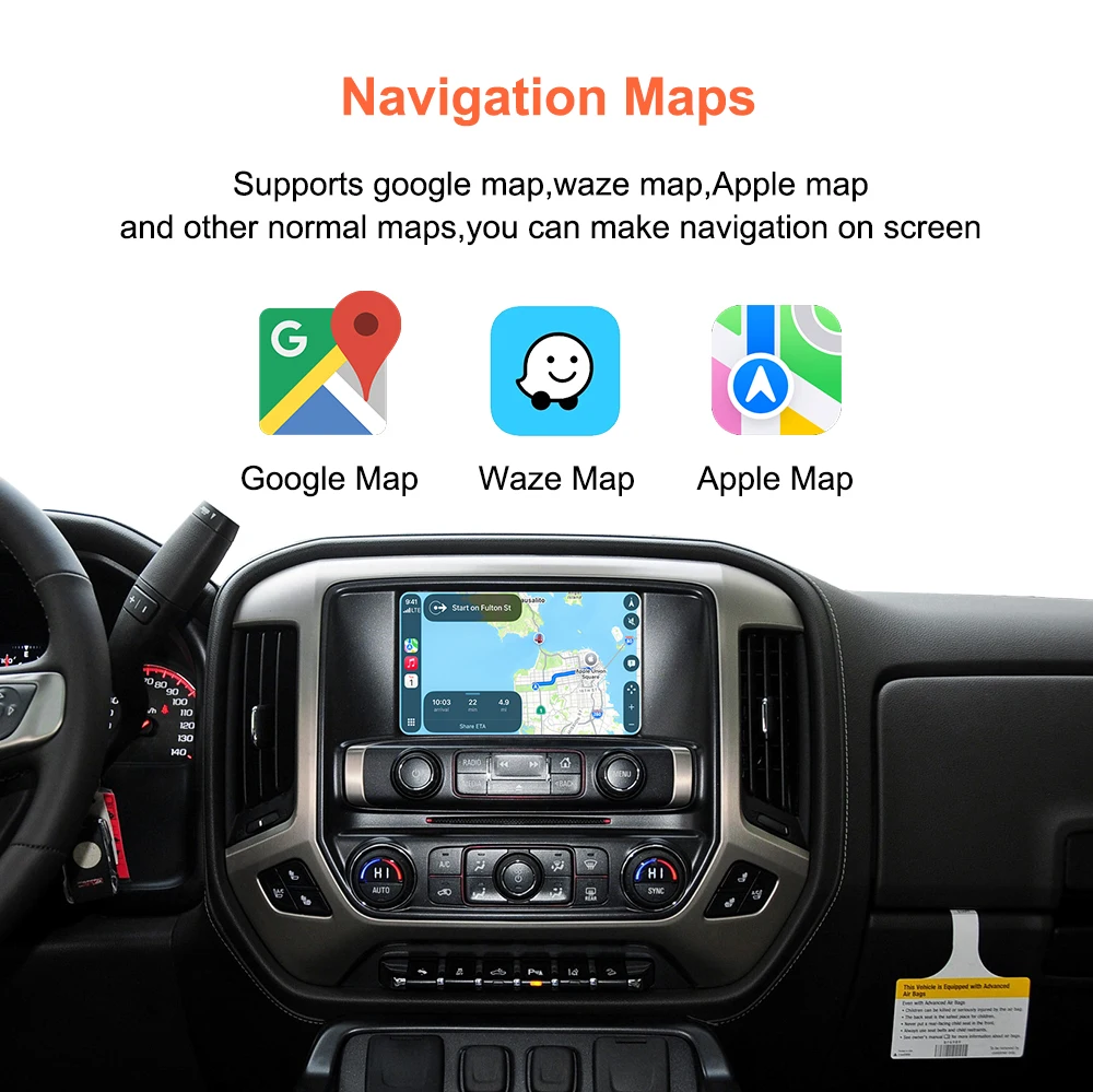 Bonroad Wireless Carplay Android Auto Smart Decoder Box für GMC Sierra 2014-2018 Schnittstelle Airplay Mirror Link Modul Bluetooth – Detail 9