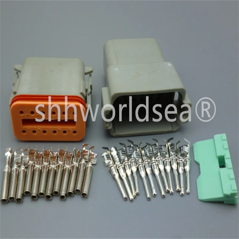 12 Pin auto Waterproof Electrical Wire Connector plug 22-16AWG Style Enhanced Seal Shrink Boot  DT06-12S DT04-12P