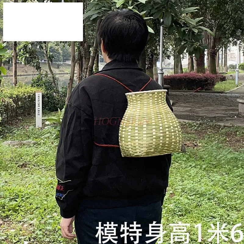 Bamboo basket, handmade tea picking basket, fish basket, basket, back basket, bamboo basket, bamboo woven product decoration