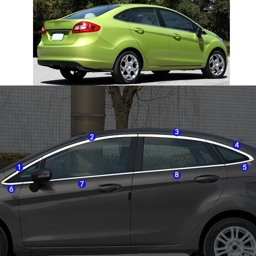 

Sticker Garnish Pillar Window Middle Strip Trim Frame Hoods Parts For Ford Fiesta Sedan 2009 2010 2011 2012 2013 2014 2015 2016