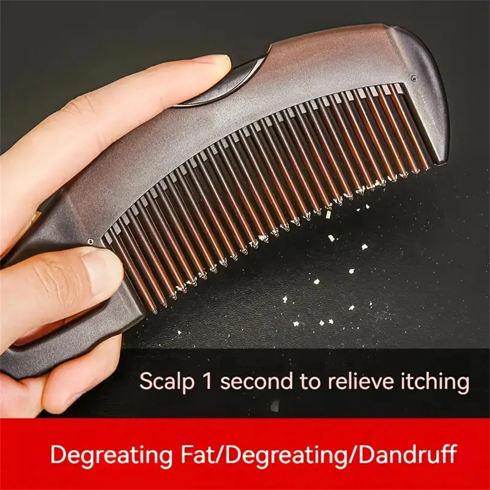 1pcs Dandruff Removal Comb Hollow Hairbrush Scalp Point Massage & Grease Removal To Reduce Scalp Itching