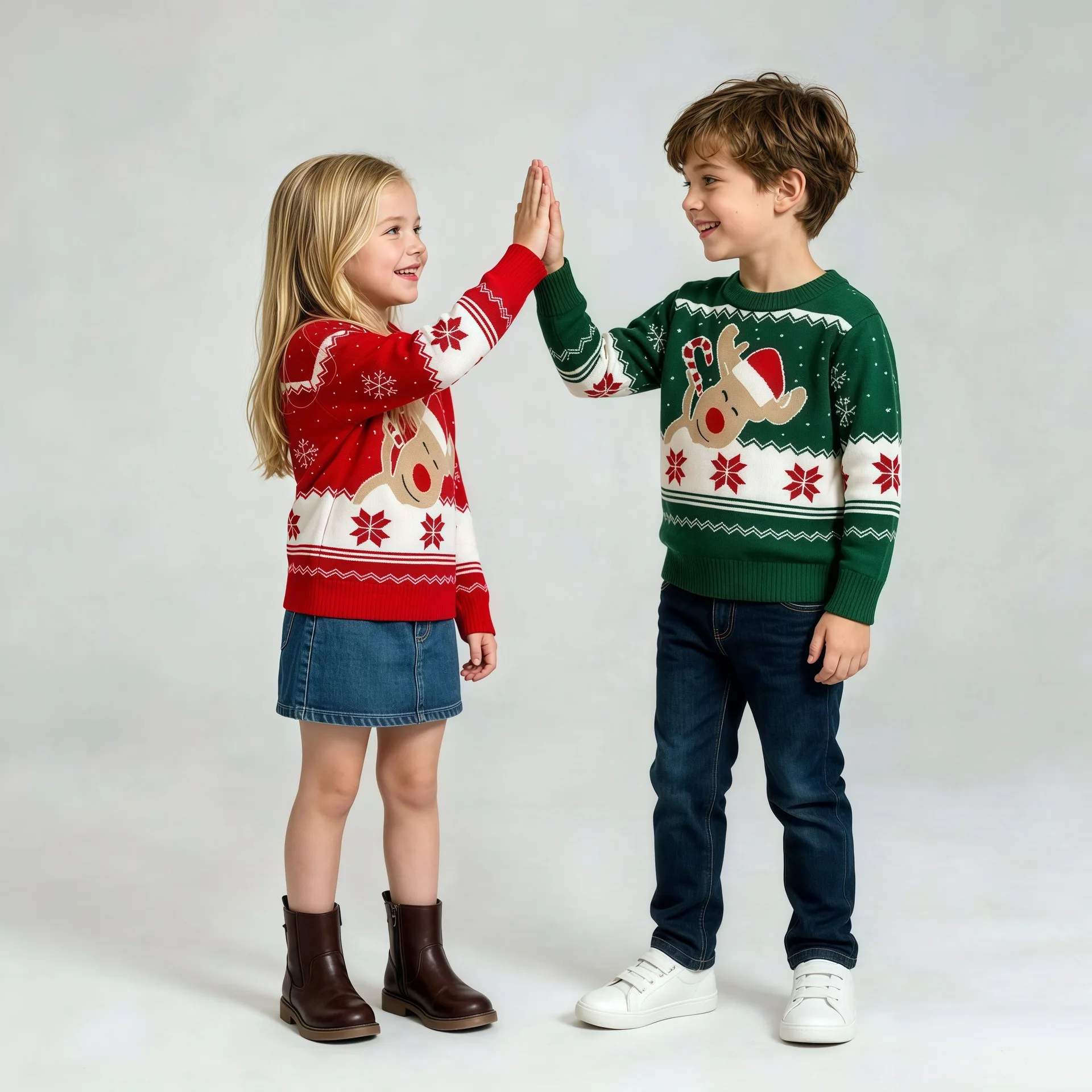 Autumn Winter Children Boys Sweater UNITIM Christmas Infant Babys Boys Knitwear Cartoon Jacquard Toddler Unisex Kids Undershirts