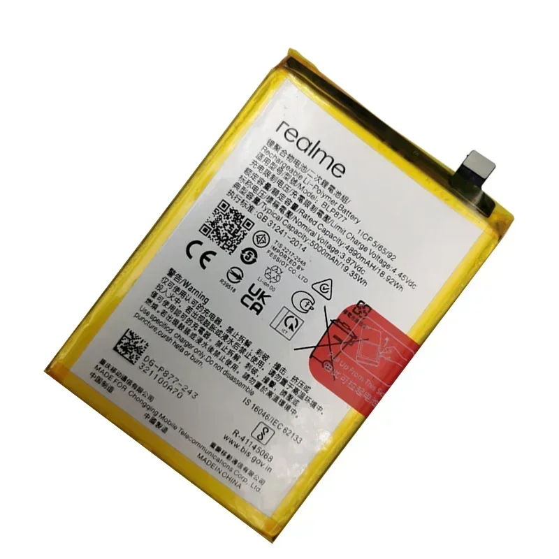 Original High Quality 5000mAh Battery BLP877 For OPPO Realme 8i RMX3151 V20 V30 C35 RMX3511 C30 C31 C33 Phone Bateria Battery