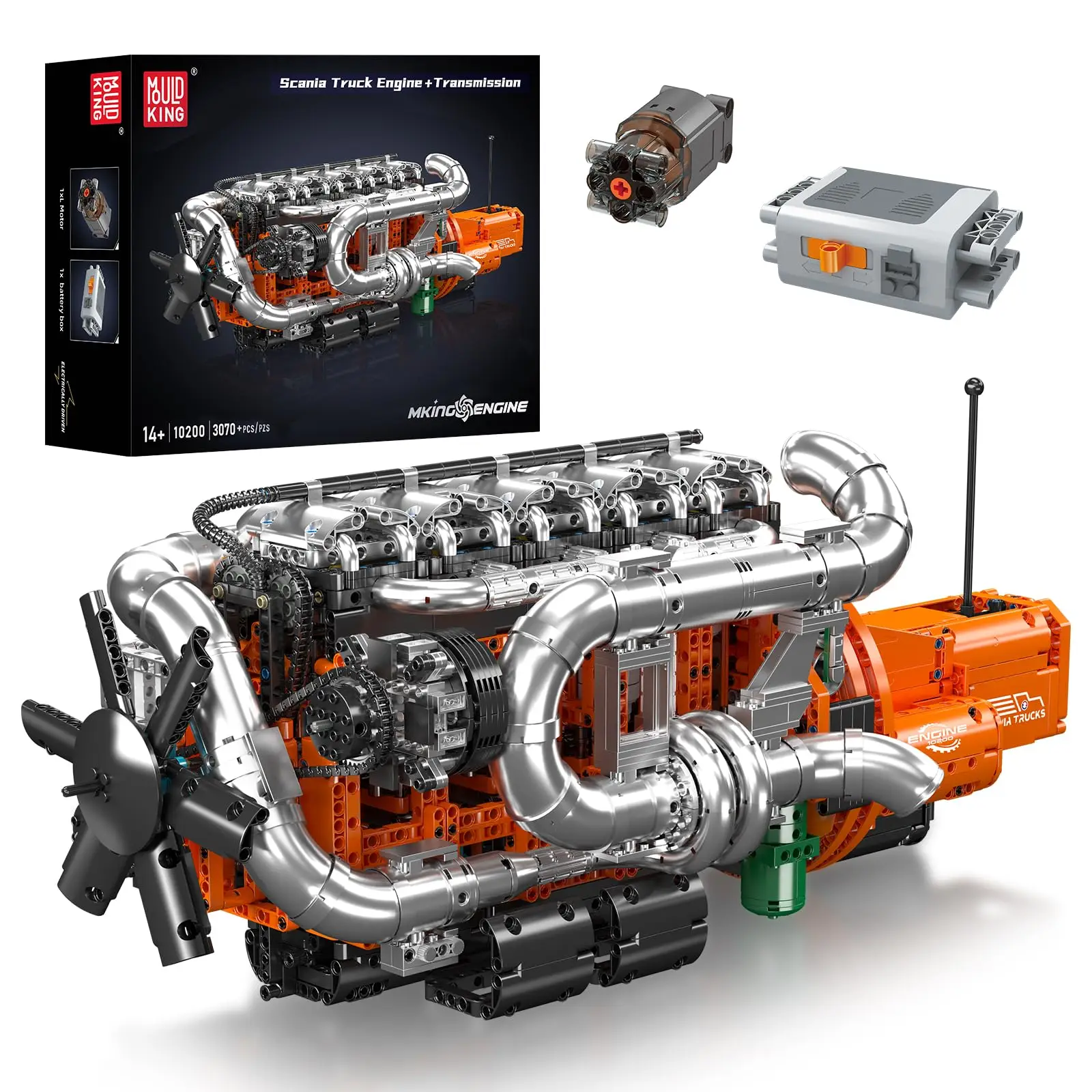 

Mould King 10200 3236PCS Heavy Truck Engine with Transmission Engine Building Block Model Kit Adults STEM Toy for Boys Childrens