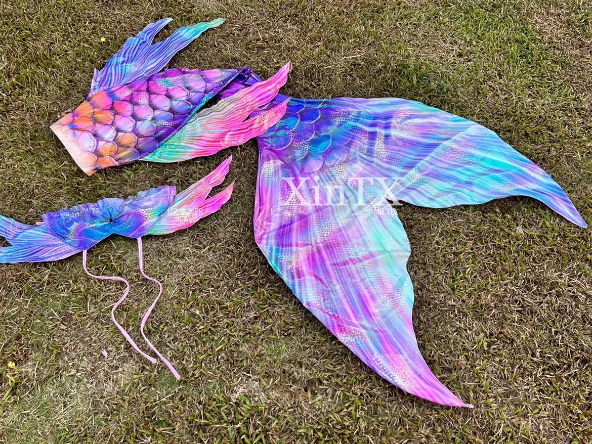 NEW!Big Shiny Mermaid Tail with Gilding Fabric For Adult Swimming Swimsuit Diving show Dress Beautiful Big Colorful Tails