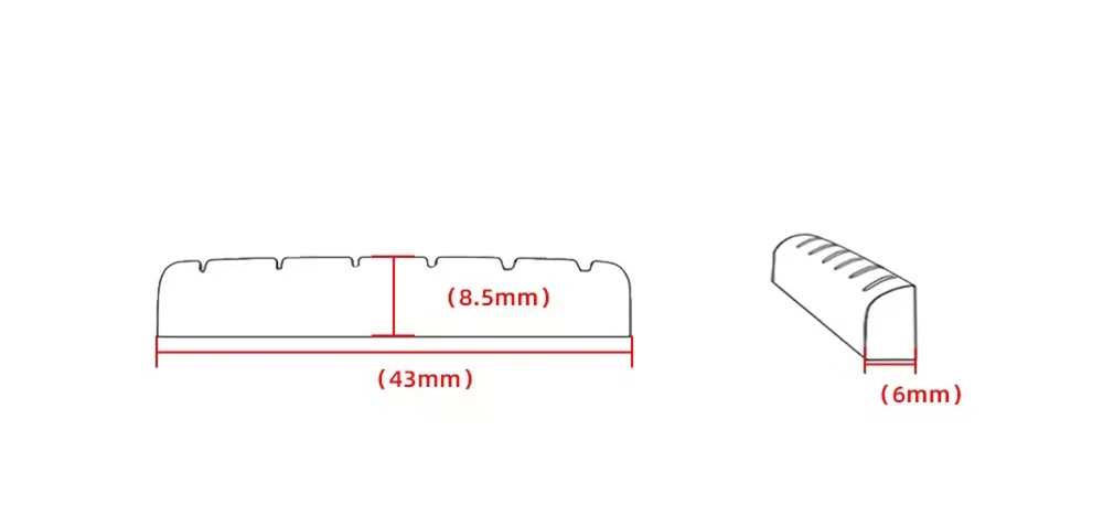 10 tuercas de hueso sin blanquear para guitarra Epiphone/Gibson Les Paul LP, 43x6x8,5mm, puente de sillín Luthier 1 11/16 \