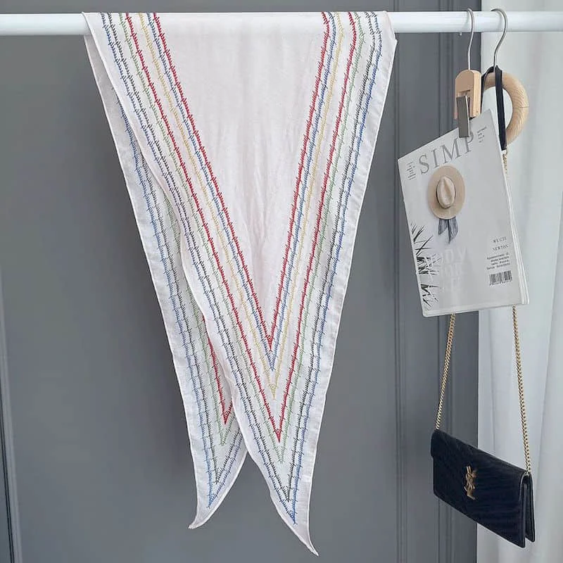 Lenço de seda feminino proteção solar elegante feminino verão bandagem triangular estilo coreano xale roupas de luxo item de venda quente