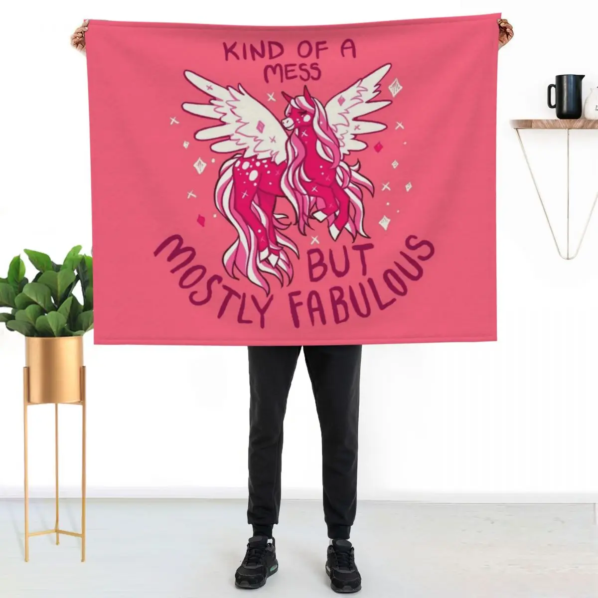 

KIND OF A MESS Pegasus Throw Blanket Warm Napping Blanket for Office Couch Bed