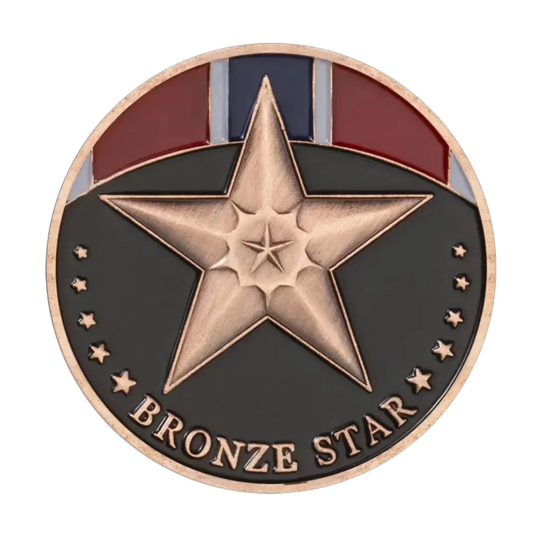 Estrella de Estados Unidos, moneda de desafío chapada en bronce, medalla de aire, recuerdos, monedas, regalo conmemorativo